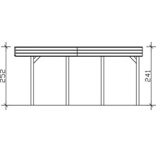 Schéma technique d'un carport avec dimensions.