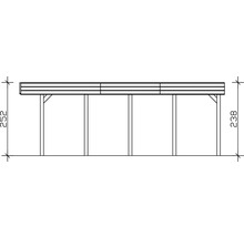 Dessin technique d'une structure en bois avec indication de la hauteur