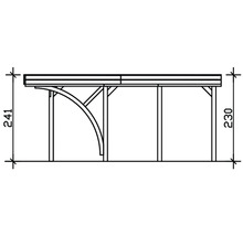 Dessin d'une structure en bois avec les dimensions 241 et 230