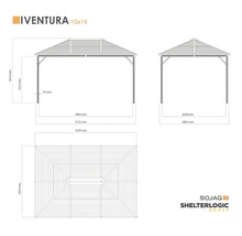 Dimensions du pavillon Iventura 10x14