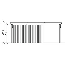 Schéma technique d'un auvent avec dimensions