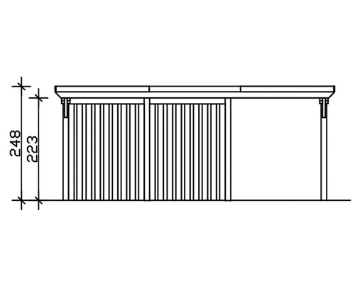 Schéma technique d'un auvent avec dimensions