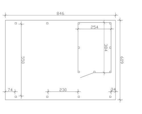 Dessin technique avec cotes en millimètres