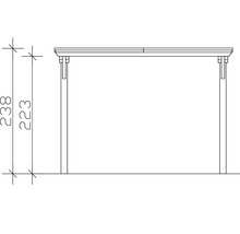Schéma technique d'un pavillon avec indication de la hauteur