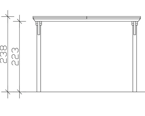 Schéma technique d'un pavillon avec indication de la hauteur
