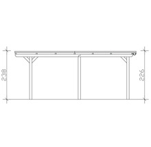 Schéma technique d'un carport avec indications de hauteur