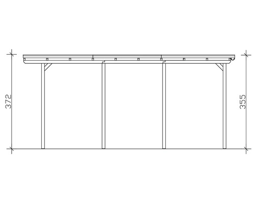 Dessin technique d'un carport avec dimensions