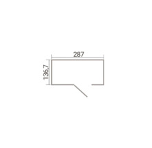 Plan au sol d'une structure rectangulaire avec les dimensions 287 et 136,7.