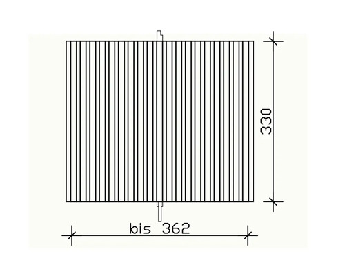 Dessin technique du produit avec les dimensions 330 par environ 362.