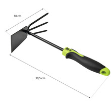 Gartenhacke mit drei Zinken und einer Breite von 18 cm sowie einer Länge von 30,5 cm