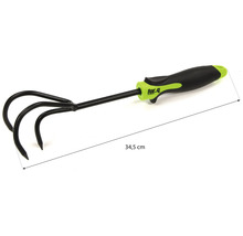 Griffe de jardin avec trois dents d'une longueur de 34,5 cm
