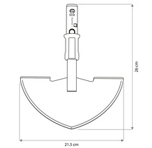 Coupe-bordure d'une largeur de 21,5 centimètres et d'une hauteur de 26 centimètres.