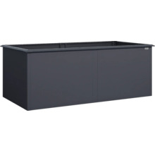 Carré potager surélevé rectangulaire WEKA en bois anthracite.