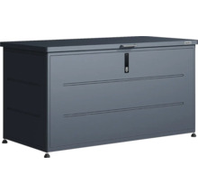 Weka Gartenbox aus Metall in Anthrazit, abschliessbare rechteckige Aufbewahrungstruhe.