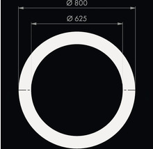 Technische Zeichnung eines Rings mit einem Außendurchmesser von 800 und einem Innendurchmesser von 625.