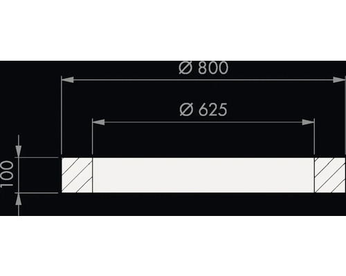 Maßzeichnung eines Rings mit Aussendurchmesser 800, Innendurchmesser 625 und Höhe 100.