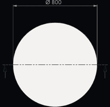 Technische Zeichnung eines runden Produkts mit einem Durchmesser von 800 Millimetern.