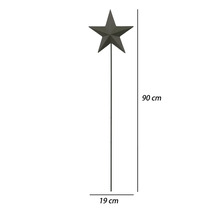 Gartenstecker Stern aus Metall, 90 Zentimeter hoch und 19 Zentimeter breit.