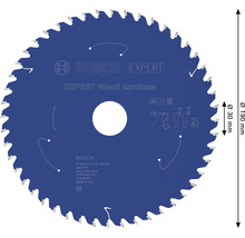 Bosch Expert Wood Akku Kreissägeblatt mit 190 Millimeter Durchmesser und 30 Millimeter Bohrung für präzise Schnitte in Holz.