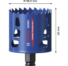Scie-cloche Bosch Expert Carbide Technology, diamètre 68.0 millimètres, profondeur de coupe 60 millimètres.