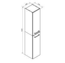 Dessin technique d une armoire de salle de bain haute avec une hauteur de 1620, une largeur de 300 et une profondeur de 318 millimètres.