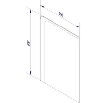 Dessin technique d un panneau rectangulaire d une hauteur de 800 millimètres et d une largeur de 550 millimètres.