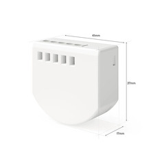 Module encastré Smart Home avec des dimensions de 41 millimètres de largeur, 37 millimètres de hauteur et 17 millimètres de profondeur.