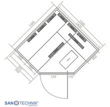 Infrarotkabine Sanotechnik Deluxe 150x150x200 cm