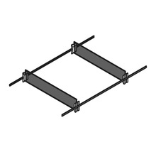 Kit de séparation transversale pour tiroirs comprenant deux barres et deux parois de séparation réglables avec clips de fixation.