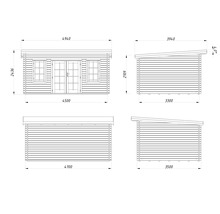 Gartenhaus Palmako Lisa 14,2 m² inkl. Fussboden 494 x 394 cm natur
