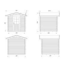 Gartenhaus Palmako Vivian 3,8 m² inkl. Fussboden 254 x 240 cm natur