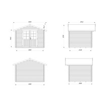 Gartenhaus Palmako Vivian 6,9 m² inkl. Fussboden 363 x 290 cm Tauchgrundiert braun