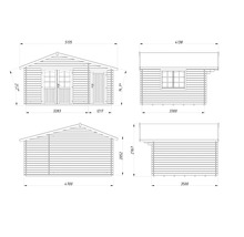 Gartenhaus Palmako Emma 14,2 m² inkl. Fussboden 513 x 410 cm natur