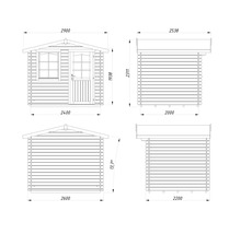 Gartenhaus Palmako Emma 4,6 m² inkl. Fußboden 290 x 250 cm grau