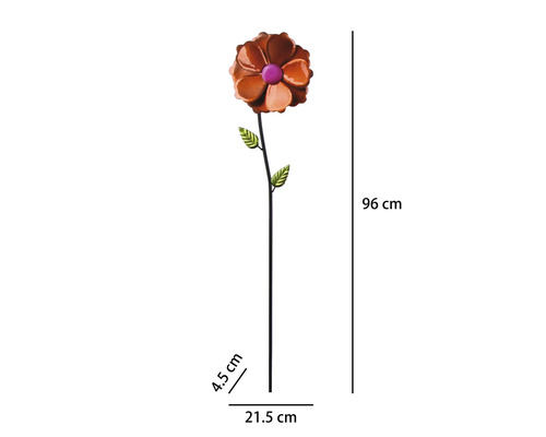 Gartenstecker Windrad Lafiora Dahlie Metall H 96 cm rot