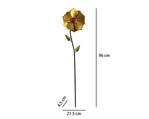 Gartenstecker Windrad Lafiora Dahlie Metall H 96 cm gelb