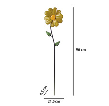 Gartenstecker Windrad Lafiora Blume Metall H 96 cm gelb