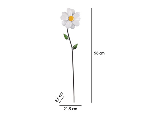 Gartenstecker Windrad Lafiora Blume Metall H 96 cm weiss