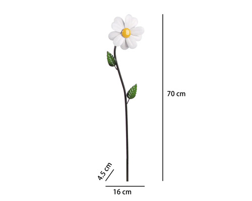 Gartenstecker Windrad Lafiora Blume Metall H 70 cm weiss
