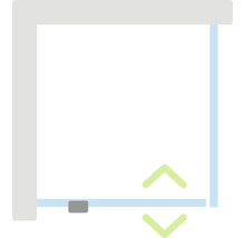 Symbol für die Höhenverstellung eines Bauteils.