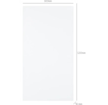 Plaque rectangulaire avec dimensions 600 millimètres par 1200 millimètres par 56 millimètres