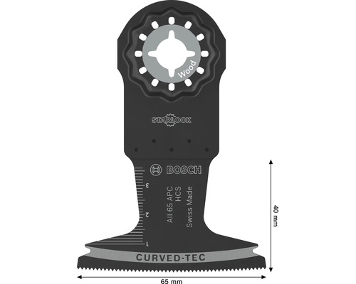 Bosch Starlock Tauchsägeblatt AII 65 APC aus kohlenstoffreichem Stahl für Holz mit Curved Tec Technologie für präzise Tauchschnitte