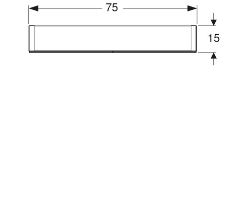 Dessin technique d''un profil avec les dimensions 75 et 15