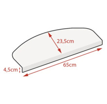 Tapis d'escalier avec dimensions 65 centimètres par 23,5 centimètres par 4,5 centimètres