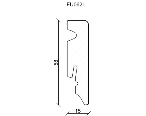 Profilé FU062L avec indications de dimensions
