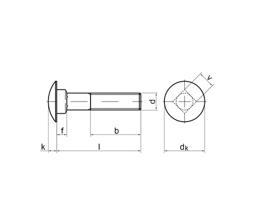 Dessin technique d''une tête de boulon de charrue avec indications de taille