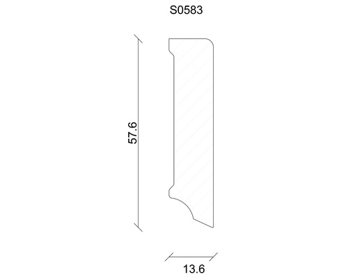Technische Zeichnung eines Profils mit Maßangaben.