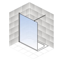 Douche d'angle avec receveur et paroi en verre