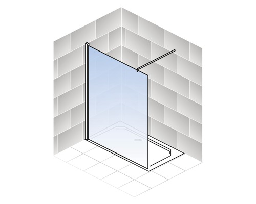 Douche d'angle avec receveur et paroi en verre