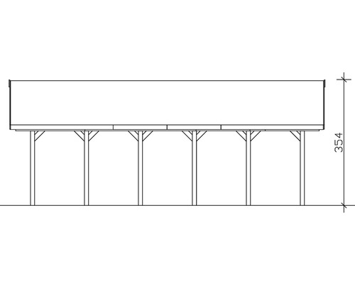 Dessin technique d''un abri de voiture avec dimension 354